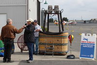  - Santa Paula Airport Aviation Museum Featured Aircraft-N157LB 2001 Lindstrand 90A HOT AIR BALLOON *Starlite*, Moderator David Watson with lady owner/pilot comments on the balloon operation/functioning. She also Chairwoman of local 99s. - by Doug Robertson