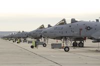 - A-10s of the 190th Fighter Sq., 124th Fighter Wing, Idaho ANG line up on the ramp. - by Gerald Howard