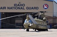  - One of four CH-47F helicopters parked on the Idaho ANG ramp. - by Gerald Howard