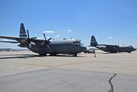  - Two C-130Hs from the Nevada Air National Guard stopped in for gas and lunch. - by Gerald Howard
