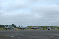  - Platform overview during Aalborg air show 2018 showing 4 McDonnell Douglas F-18C: Swiss Air Force J-5021 and J-5020 and Finnish Air Force HN-435 and HN-428 - by Van Propeller