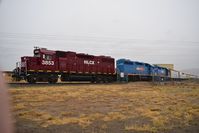  - The train comes on the airport again, but using three engines this time. Heavy stuff. - by Gerald Howard