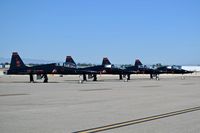  - Early morning on the north GA ramp. Four T-38A jets from the 9th Reconnaissance Wing, Beale AFB, CA. - by Gerald Howard