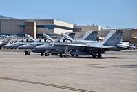  - Three F/A-18C aircraft from FMFA-323 Death Rattlers parked for re fueling. - by Gerald Howard