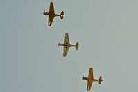  - P-40s and P-51 over fly MAN during airshow. - by Gerald Howard