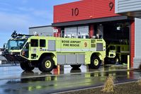  @ Boise Air Terminal/gowen Fld Airport - ARFF 9 backing into the garage. - by Gerald Howard